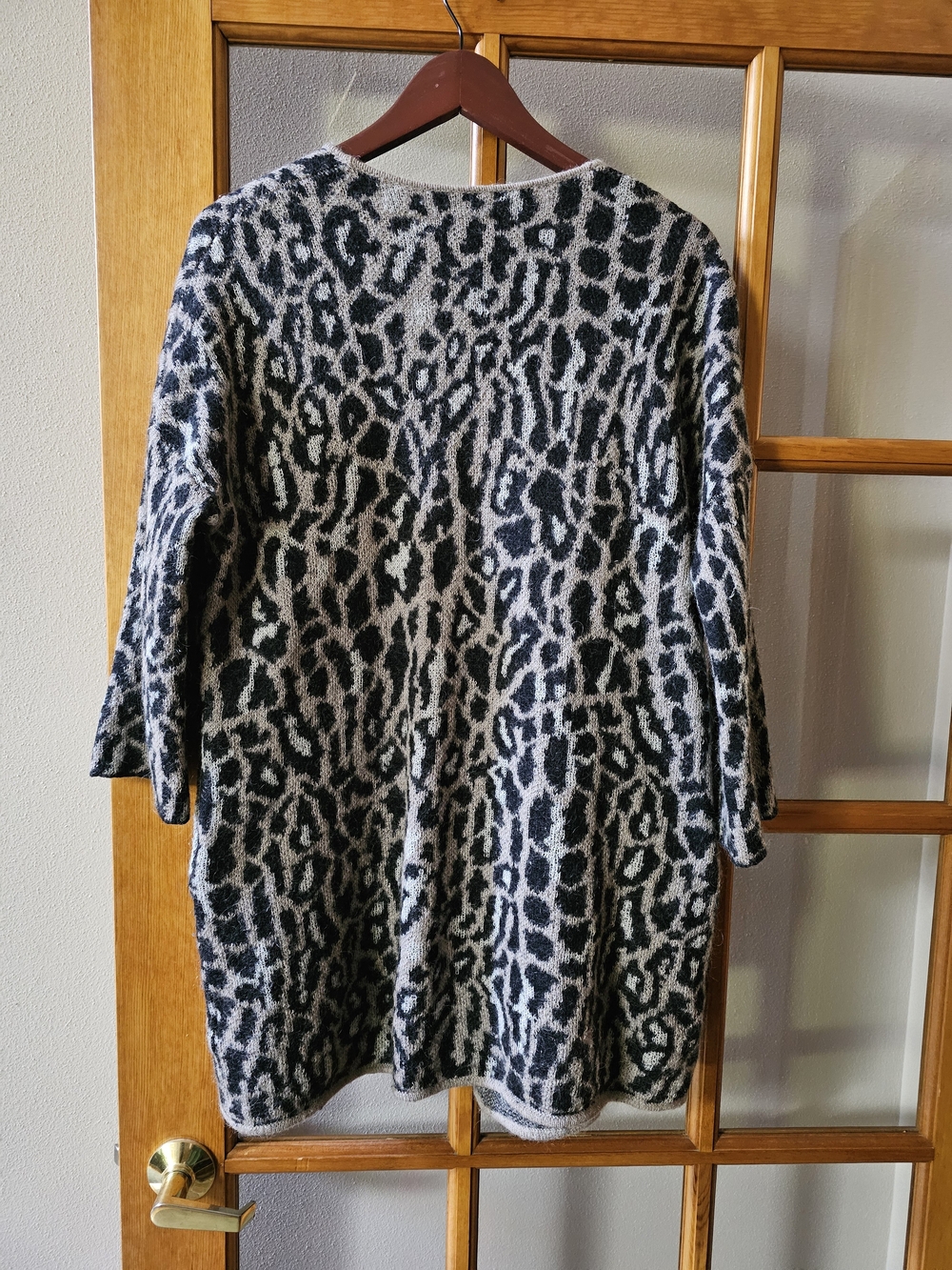 Joie Gray and Black Leopard Open-Front Cardigan - Picture 3 of 3